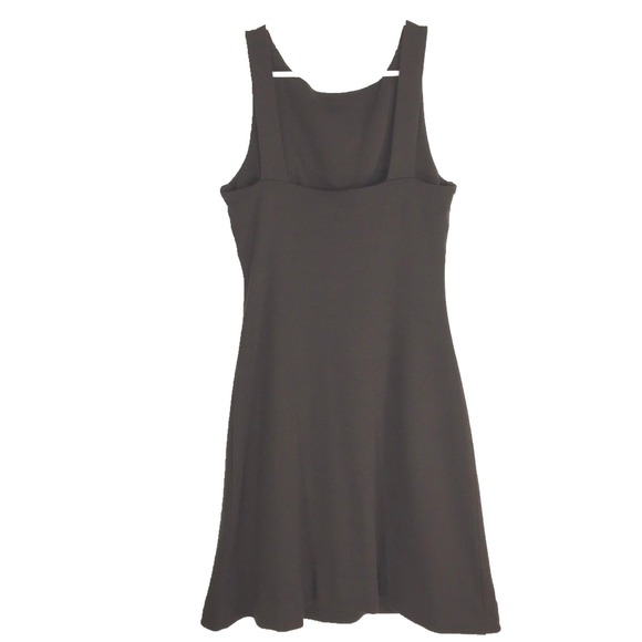 Banana Republic Dress XS Chocolate Brown Empire Twist Bow Open Back Wool Bl CUTE - Picture 3 of 4